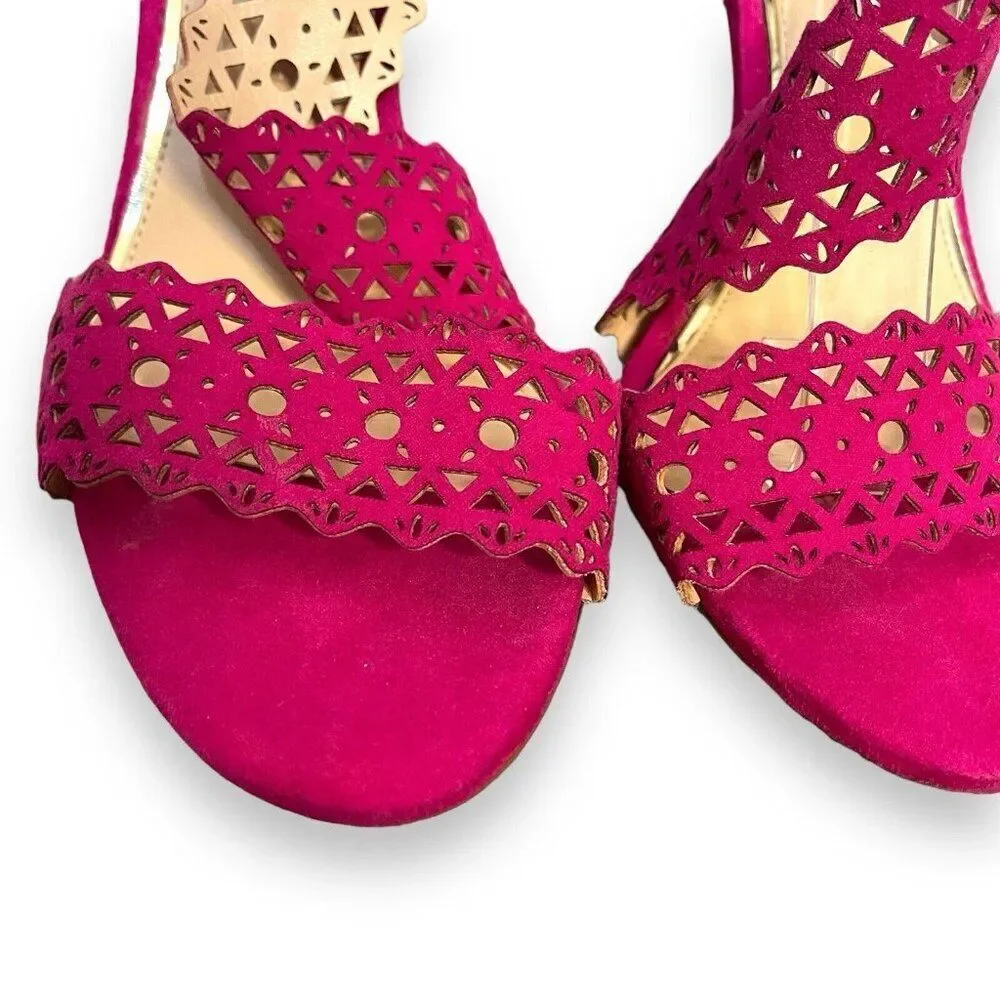 Jessica Simpson Jastia High Heels Women 5.5 Pink Cut Out Open Toe READ DESCRIPTI